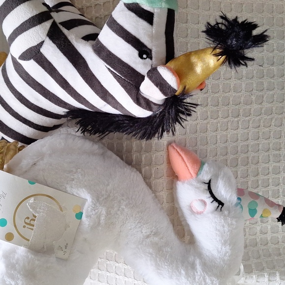 Oh Joy 2pc 12" Zebra & Swan Wearing Party Hat 2017 Target Stuffed Animal Plush - Picture 5 of 5
